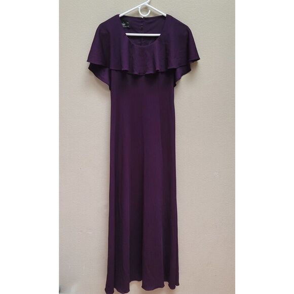 Vintage Ursula of Switzerland Womens Size 9/10 Purple Fancy Maxi Dress - Picture 2 of 8